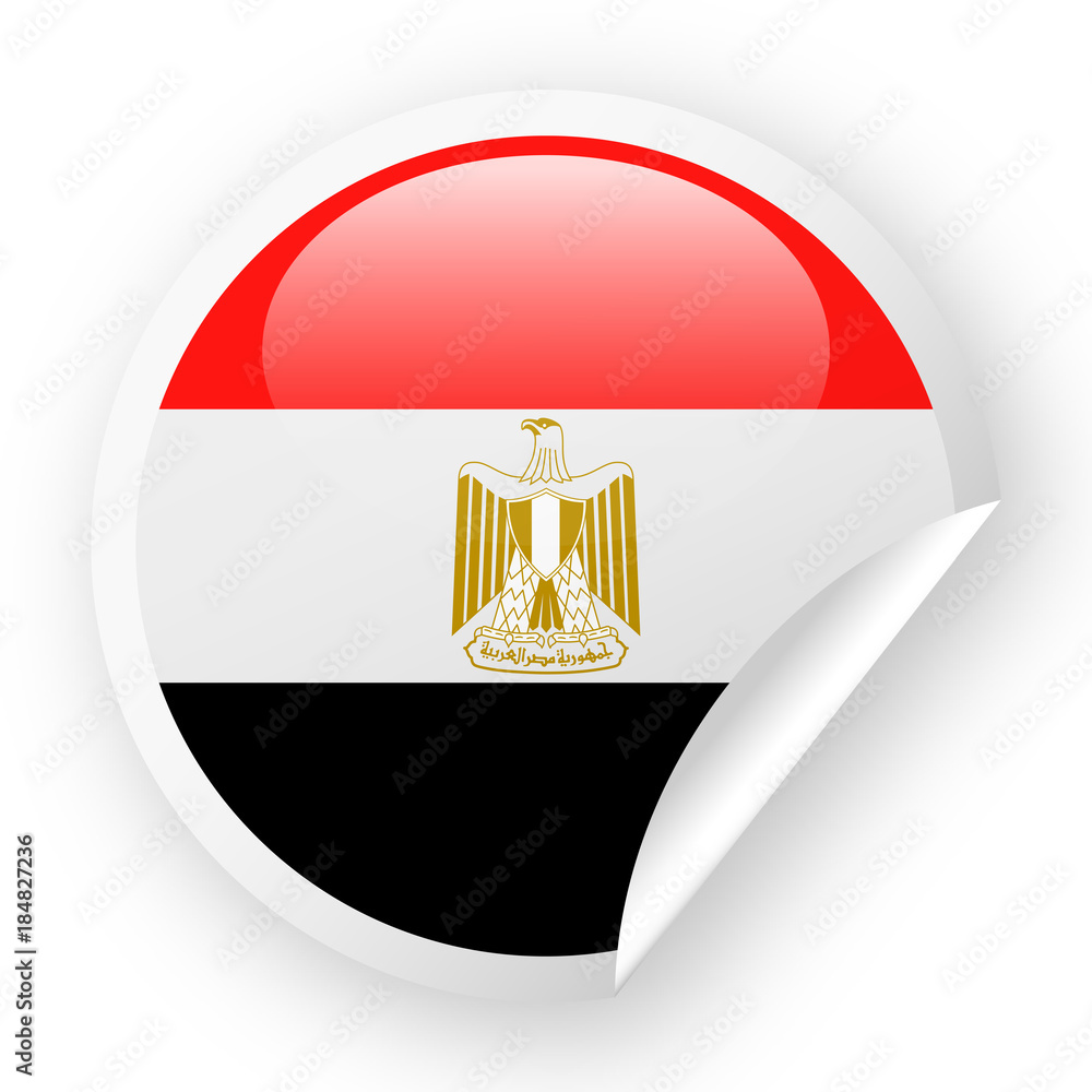 Obraz premium Egypt Flag Vector Round Corner Paper Icon