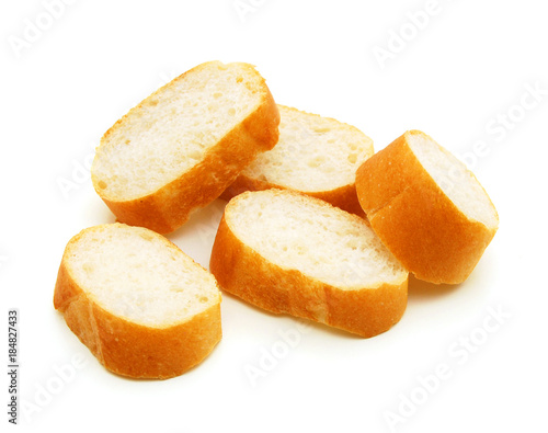  slices of white sandwich bread isolated on a white background