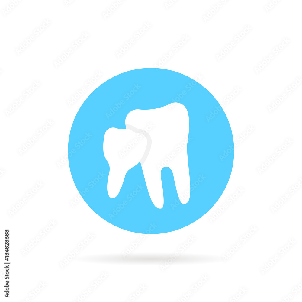 blue icon of family dentistry isolated on white background blue icon of family dentistry isolated on white background