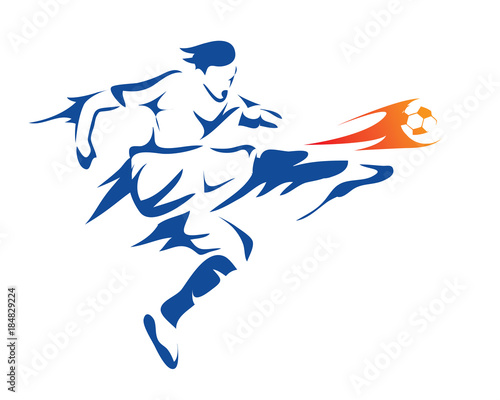 Modern Soccer Player In Action Illustration