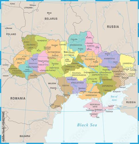 Ukraine Map - Detailed Vector Illustration