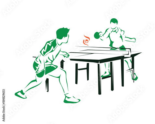 Passionate Table Tennis Winning Match Sport Logo