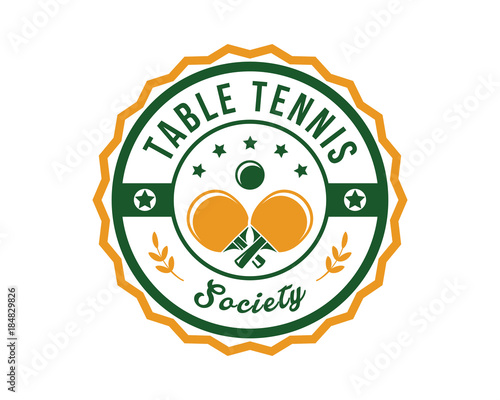 Modern Table Tennis Sports Club Badge Logo