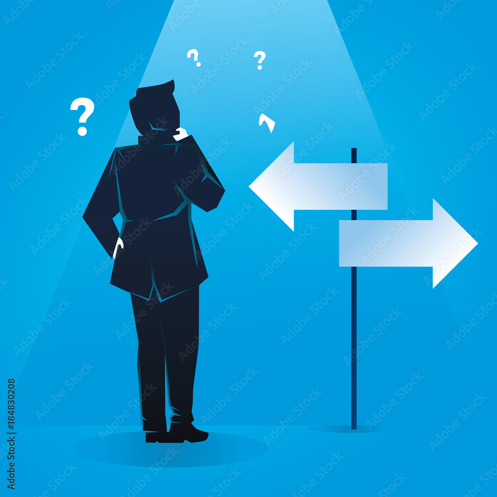 Tough Decision Making Scenario Creative Businessman Illustration Concept Tough Decision Making Scenario Creative Businessman Illustration Concept