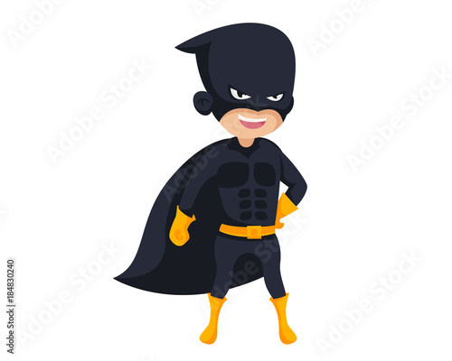 Cheerful Brave Boy Wearing A Superhero Costume In Isolated Background Cartoon Illustration