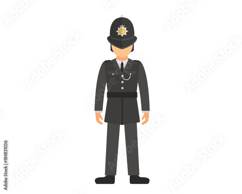 UK Police Officer In Uniform Illustration photo