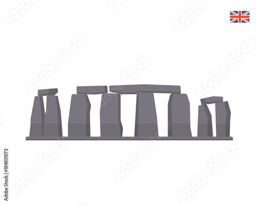 Modern United Kingdom Famous Tourist Landmark Building Illustration - Stonehenge