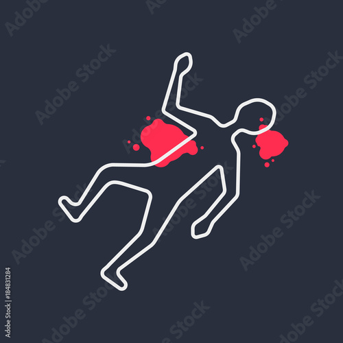 outline body like simple crime scene
