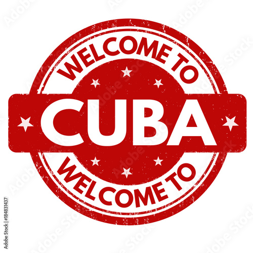Welcome to Cuba sign or stamp