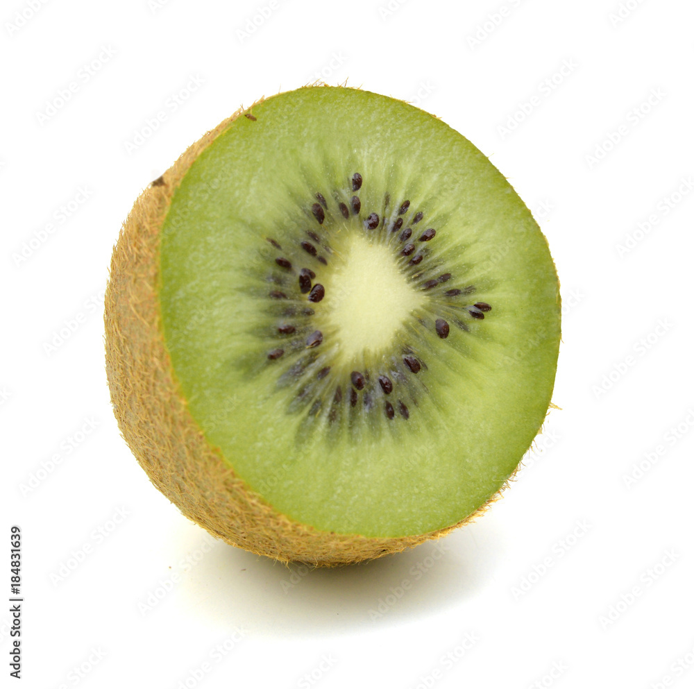 Kiwi fruit sliced segments isolated on white background cutout Kiwi fruit sliced segments isolated on white background cutout