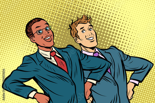 two businessmen multiracial group
