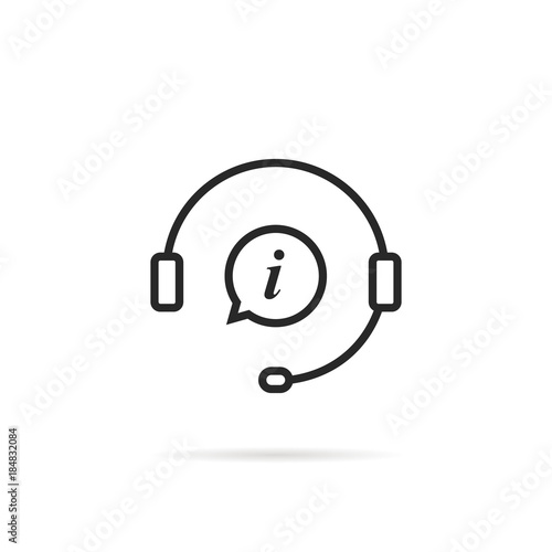 linear information support icon isolated on white background