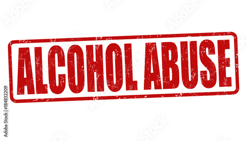 Alcohol abuse grunge rubber stamp