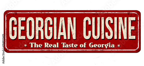 Georgian cuisine vintage rusty metal sign