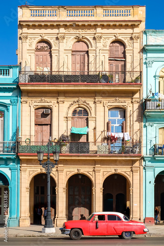Wall Mural Urban scene with colorful buildings in Old Havana