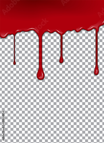 Obraz na płótnie Vector Bloody background. Strawberry syrup or ketchup on transparent Background w salonie