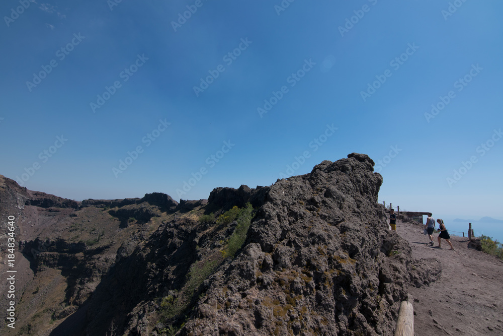 Panoramic view of Mount Vesuvius and Gulf of Naples on a summer hazy day, Campania, Italy, Europe Panoramic view of Mount Vesuvius and Gulf of Naples on a summer hazy day, Campania, Italy, Europe