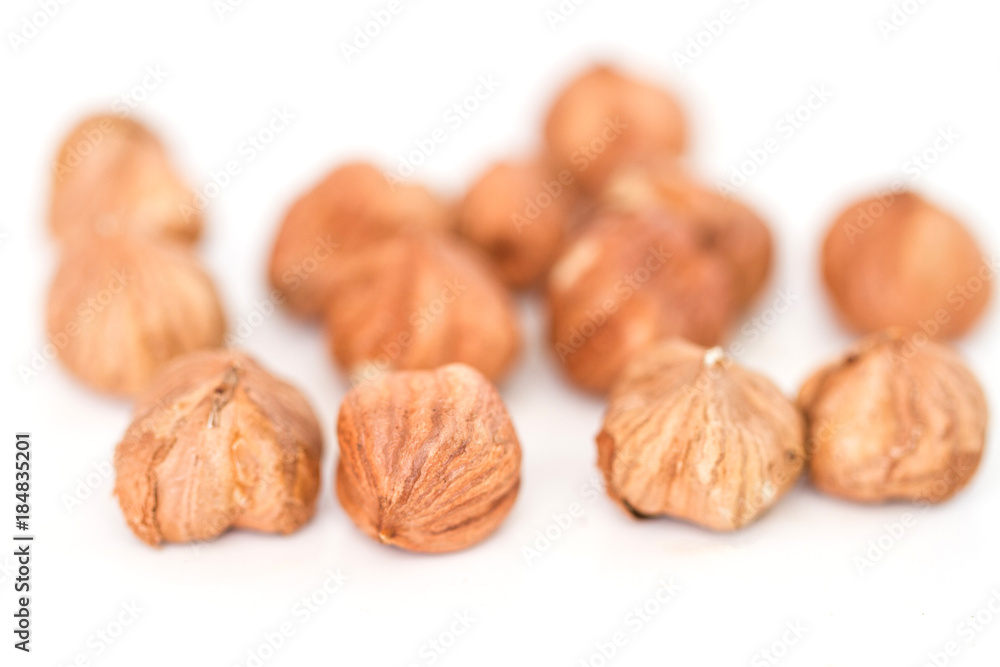 Hazelnuts isolated on white background Hazelnuts isolated on white background