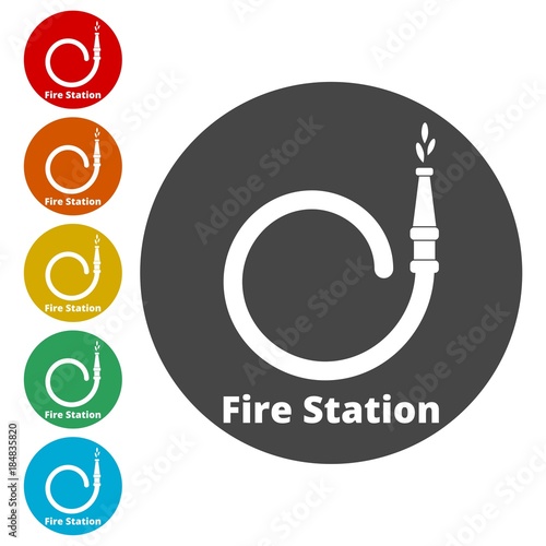 Fire station icon, Fire Service icons set