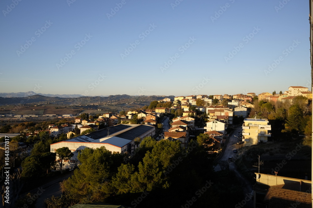 panorama from the village of camerano