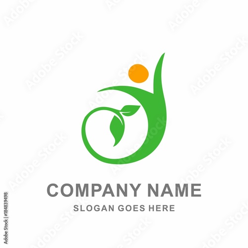 Company People Medical Leaf Plant Pharmacy Pharmaceutical Doctor Health Care Safety Nature Natural Environment Food Logo Design Vector Template