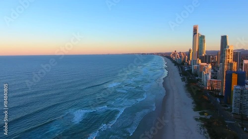 coastline at sunset Gold Coast, Queensland, Australia