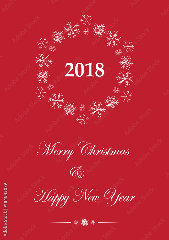 red greeting card for christmas - vector leaflet