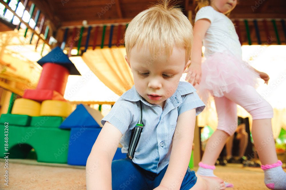 A modern children playground indoor.