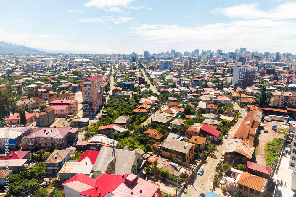 Obraz premium Panoramic view of Batumi, Georgia. Summer view Downtown of Batumi - capital of Adjara, Georgia