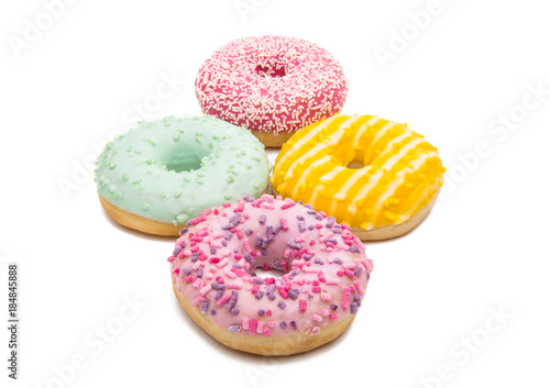 donuts in glaze isolated