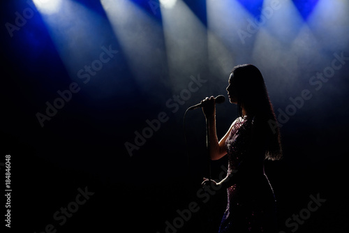 Singer woman on stage
