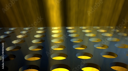 Foto Sfondo con raggi luminosi colorati che fuoriescono da una griglia