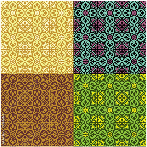 Seamless classic colorful patterns. Middle East style. Swatches included in vector file.