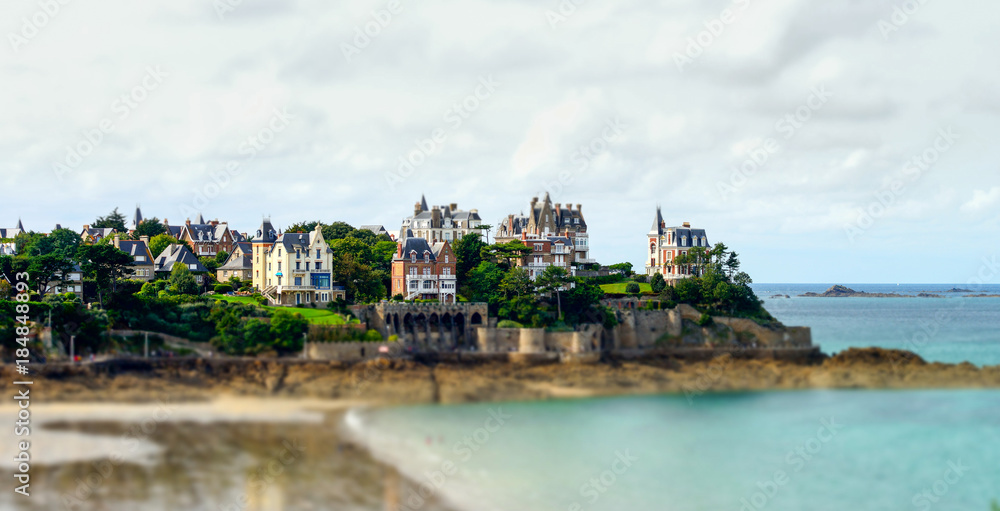 Old french mansions on the seaside of Brittany