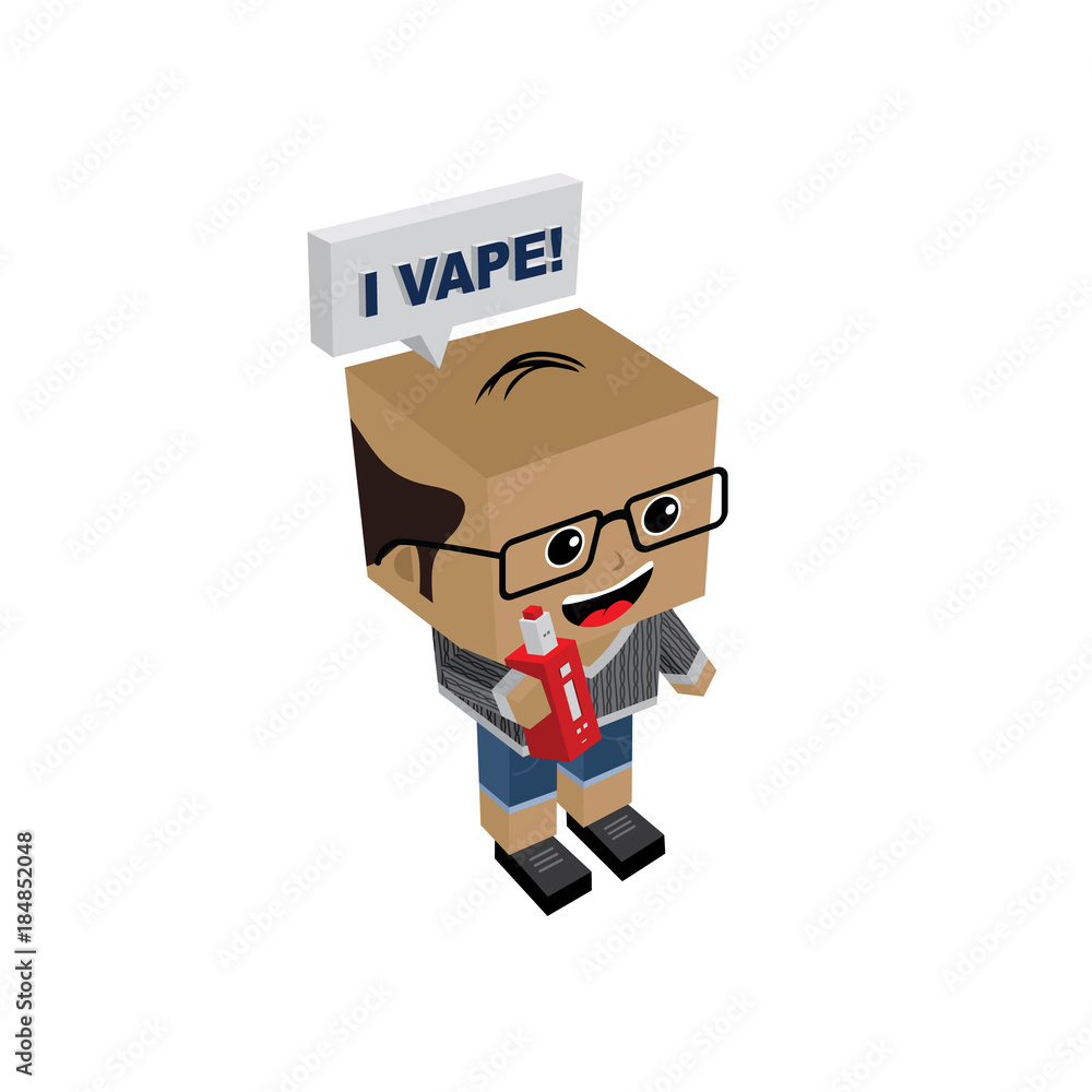 isometric block electric cigarette guy personal vaporizer