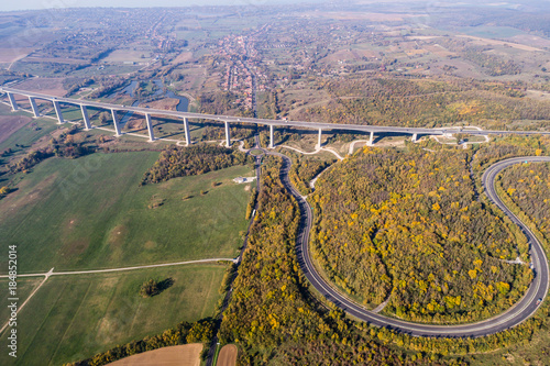 Viaduct with autumn nature photo