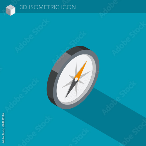Obraz na płótnie boussole icône 3D isométrique - compass 3D isometric web icon w salonie