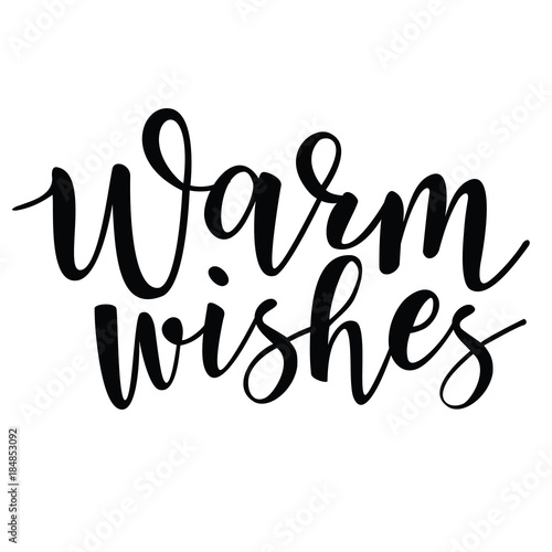 Vector illustration of 'Warm wishes' lettering