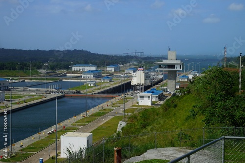 Wallpaper Mural Agua Clara locks of Panama Canal, Panama with passing ship Torontodigital.ca