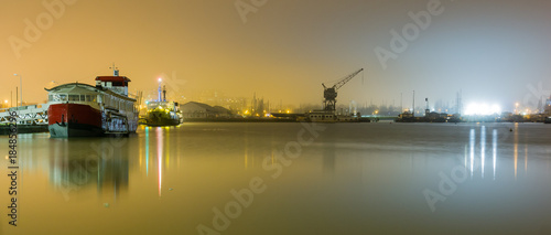 Bordeaux harbor, by night