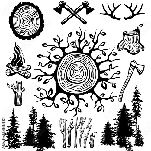 Trendy hipster lumberjack set