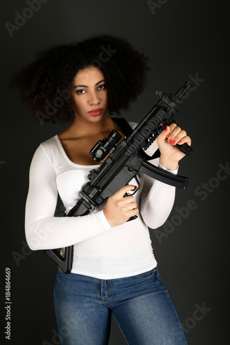 woman with gun