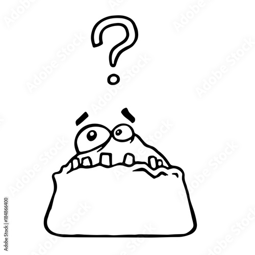 Surprised clot monster sponge. Vector Illustration.