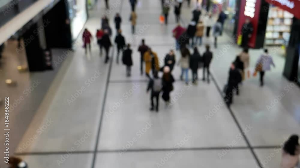 Retail christmas shoppers at manchester's Arndale shopping centre, circa december 2017 soft focus Retail christmas shoppers at manchester's Arndale shopping centre, circa december 2017 soft focus