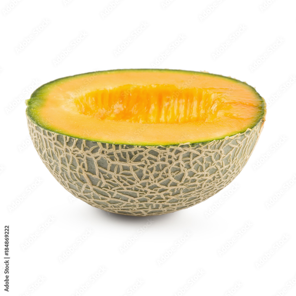Cantaloupe melon isolated on a white background Cantaloupe melon isolated on a white background