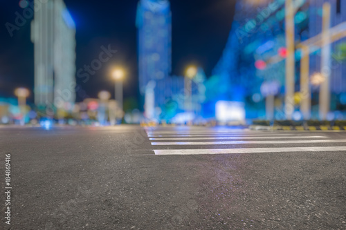 Empty asphalt road through modern city in Shanghai  China