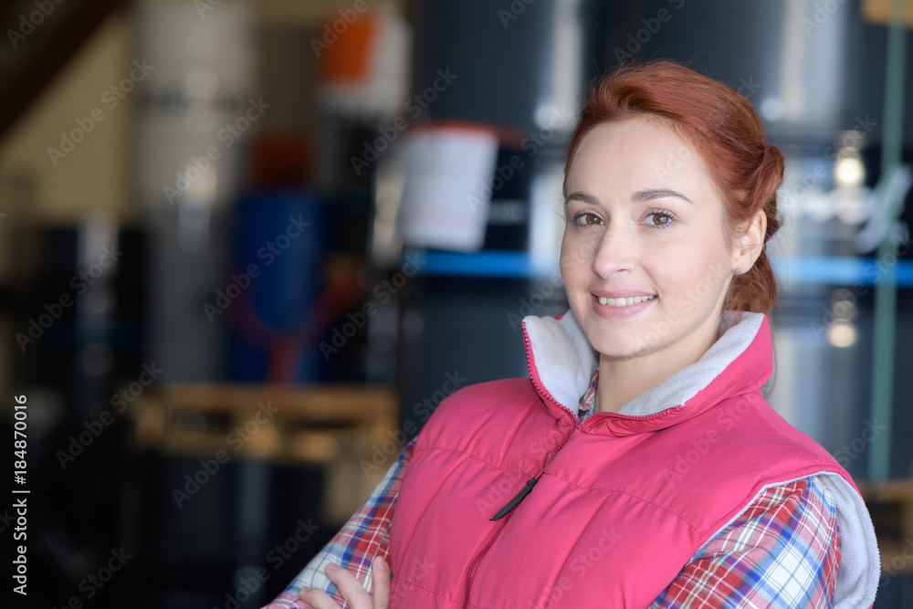 Fototapeta premium female worker in distribution warehouse