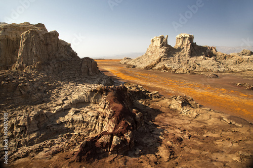 Salt rock and formations in the Danakil Depression, Ethiopia photo