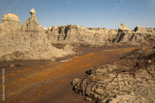 Salt rock and formations in the Danakil Depression, Ethiopia photo