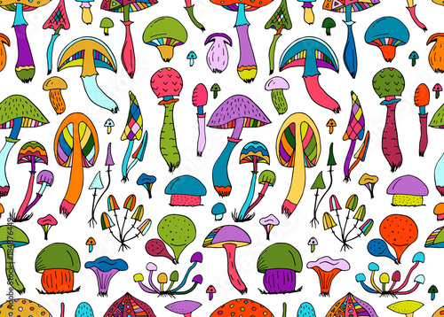 Mushrooms, seamless pattern for your design